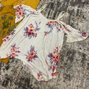 Three floral flowy shirts